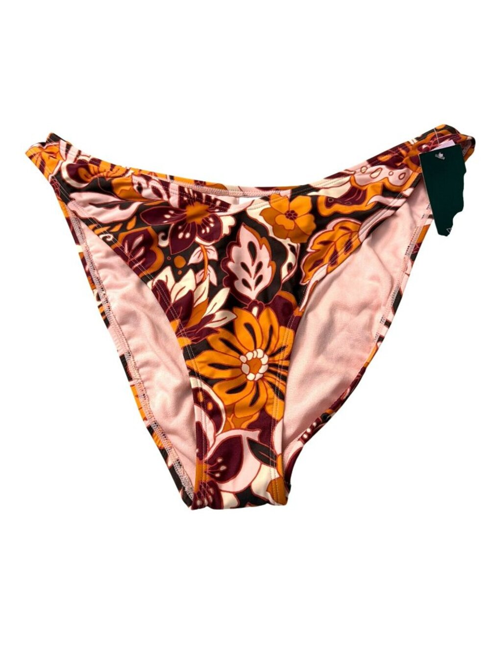 Wild Fable Womens XL Floral Print Bikini Bottom High Leg Cheeky Swimwear